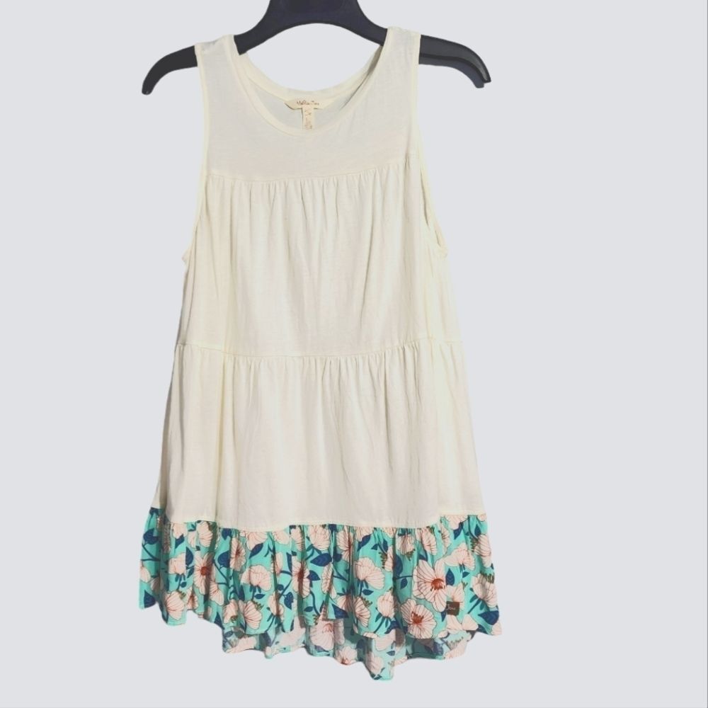 Matilda Jane Meant to Be Tank Top Floral Ruffle Cotton Modal S